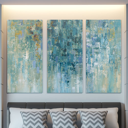 Wrought Studio I Love The Rain 3 Piece Painting on Canvas & Reviews Wayfair